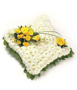 Foliage Edge Yellow and White Cushion
