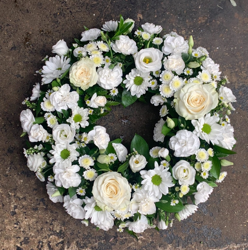 White Loose Wreath