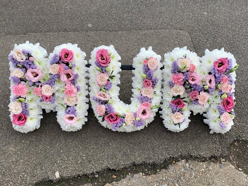 Pink & Lilac Combination Funeral Letters