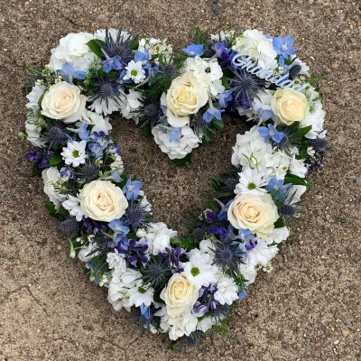 Blue and White Open Heart