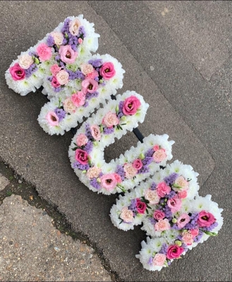 Pink & Lilac Combination Funeral Letters