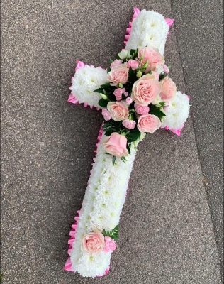 Pink And White Based Cross
