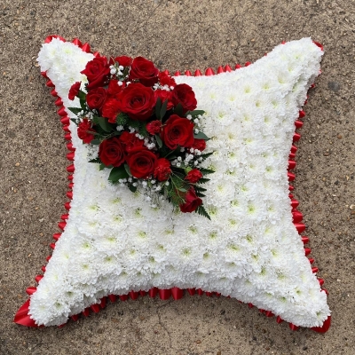 Red and White Cushion