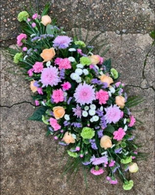 Touch Of Peach Mix Coffin Spray