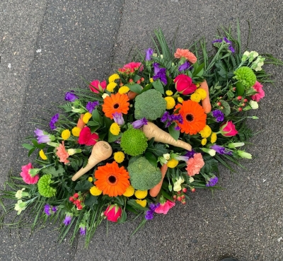 Vibrant Vegetable Coffin Spray