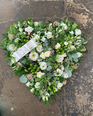 White and Green Woodland Heart
