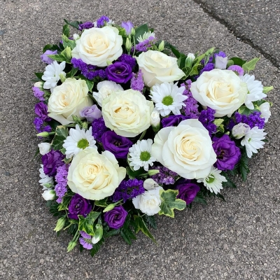 White And Purple Mixed Heart