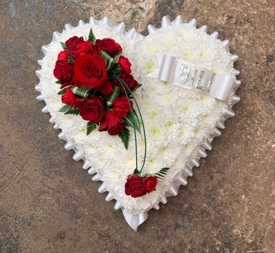 White and Red Based Heart