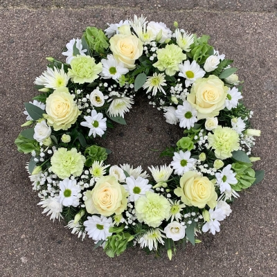 White Loose Wreath