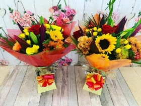 Autumnal Mixed Selection Aqua Handtied