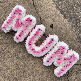 Pretty Pink Combination Funeral Letters