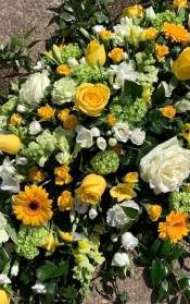 Yellow, White & Green Coffin Spray