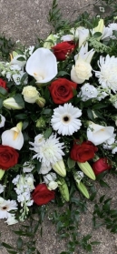 Red & White Mix Coffin Spray