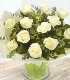 Dozen White Roses