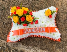 Orange and White Pillow