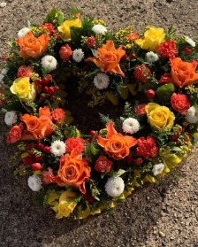 Orange and Yellow Open Heart