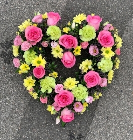 Pink, Green & Lemon Loose Heart