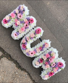 Pink & Lilac Combination Funeral Letters