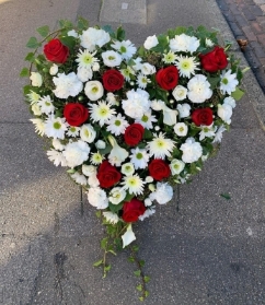 Red and White Ivy Mixed Heart