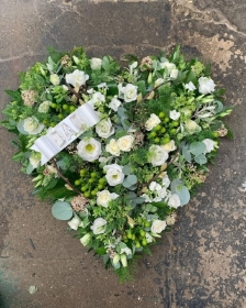 White and Green Woodland Heart