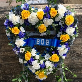 Yellow, Blue and White Open Heart